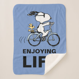 Cobertor Sherpa Amendoins   Bicicleta Snoopy & Woodstock