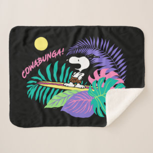Cobertor Sherpa Amendoins   Cowabunga Snoopy