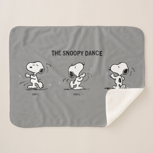 Cobertor Sherpa Amendoins | Dança De Snoopy (Frente (Horizontal))