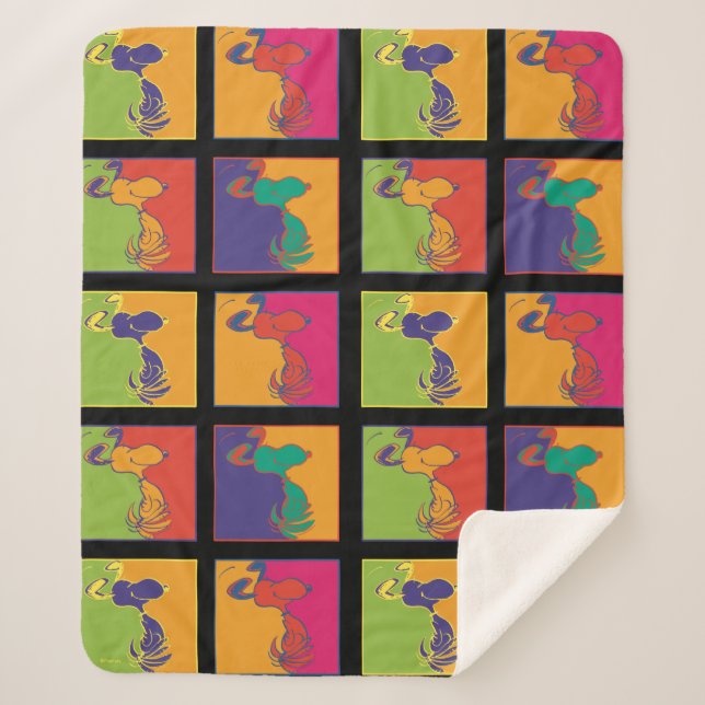 Cobertor Sherpa Amendoins | Esnoopia de Pop de Arte Moderna (Frente)