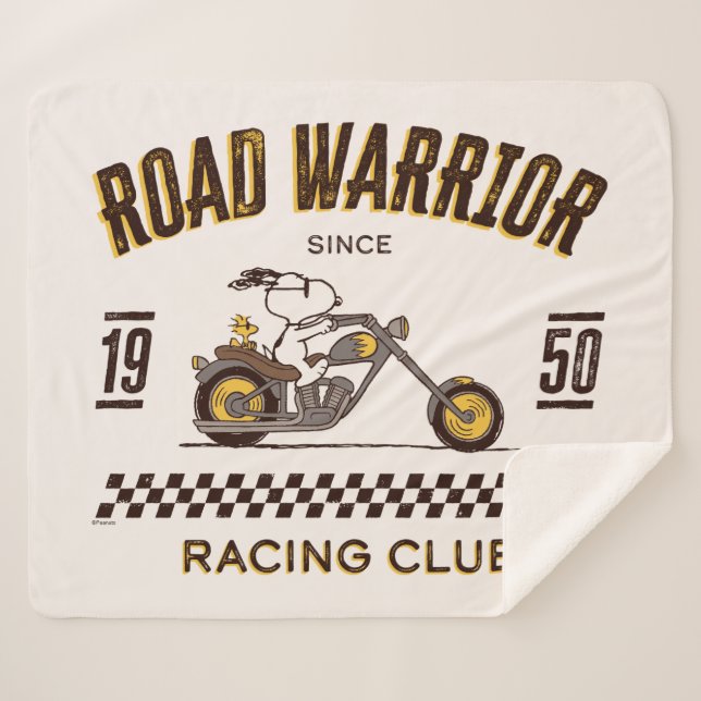 Cobertor Sherpa Amendoins | Guerreiros Rodoviários Snoopy & Woodst (Frente (Horizontal))