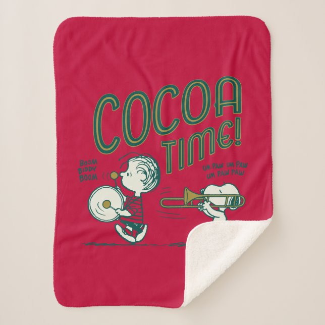 Cobertor Sherpa Amendoins | Hora de Snoopy & Linus Cacau (Frente)