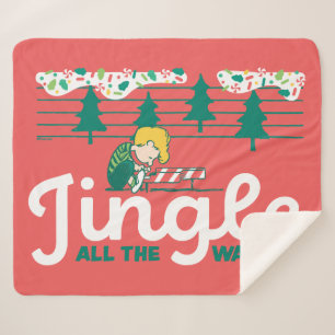 Cobertor Sherpa Amendoins   Jingle All Way