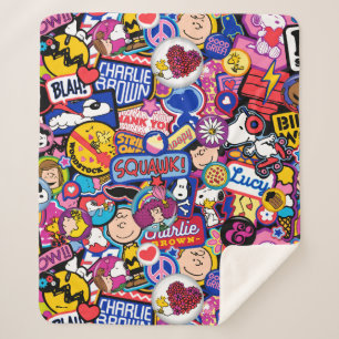 Cobertor Sherpa Amendoins   Padrão de patch de fita mista