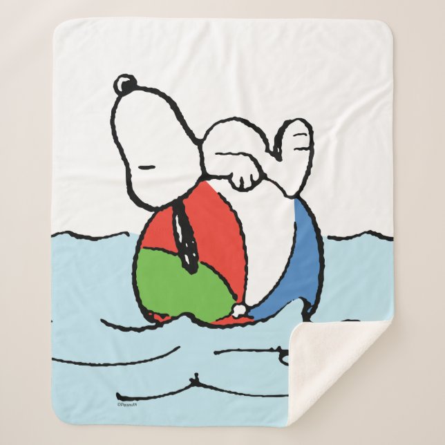Cobertor Sherpa Amendoins | Snoopy Beach Ball Beach (Frente)