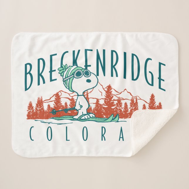 Cobertor Sherpa Amendoins | Snoopy Breckenridge Colorado (Frente (Horizontal))