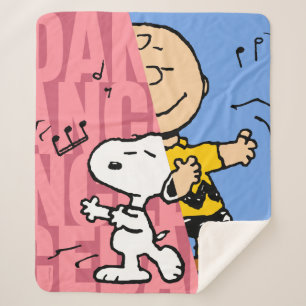 Cobertor Sherpa Amendoins   Snoopy & Charlie Brown Half & Half Dan