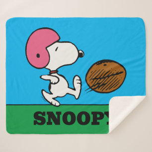 Cobertor Sherpa Amendoins   Snoopy Football Kicker