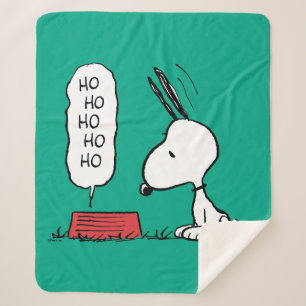 Cobertor Sherpa Amendoins   Snoopy Ho Ho Comida Dish