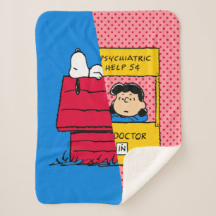 Cobertor Sherpa Amendoins   Snoopy & Lucy Half & Half