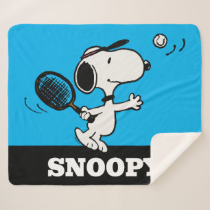 Cobertor Sherpa Amendoins   Snoopy Plays Tênis