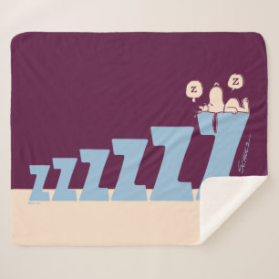 Cobertor Sherpa Amendoins   Snoopy & Woodstock Nap