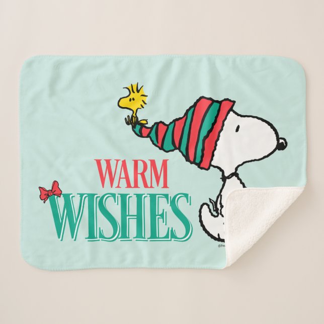 Cobertor Sherpa Amendoins | Snoopy & Woodstock Warm Wish (Frente (Horizontal))
