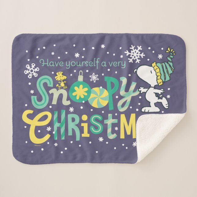 Cobertor Sherpa Amendoins | Tenha Um Esnopião Muito Esnopiante (Frente (Horizontal))