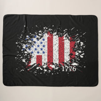 Cobertor Sherpa American Peace Flag 1776 American State National S