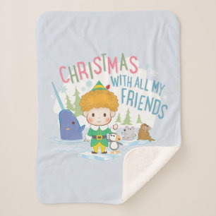 Cobertor Sherpa Amigo, o Natal do Elf com todos os meus amigos