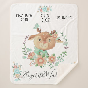 Cobertor Sherpa amigos da floresta estatísticas de nascimento de 