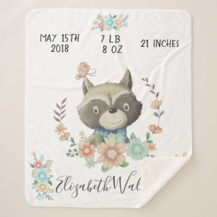 Cobertor Sherpa amigos da floresta estatísticas de nascimento de v