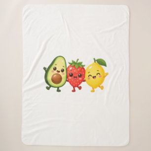 Cobertor Sherpa Amigos Frutíferos Felizes