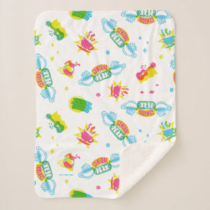 Cobertor Sherpa AMIGOS™   Padrão Central Perk Neon