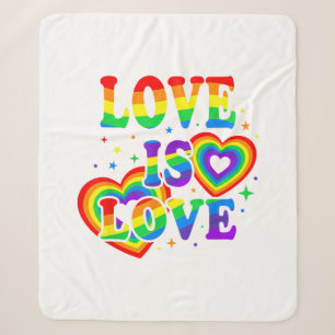 Cobertor Sherpa Amor LGBTQ é Amor Orgulho Gay Bandeira do Arco-Íri