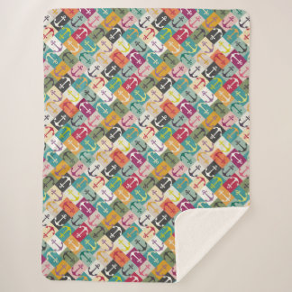 Cobertor Sherpa anchor herringbone mana