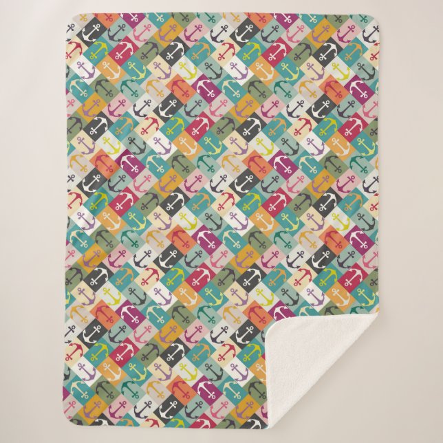 Cobertor Sherpa anchor herringbone mana (Frente)