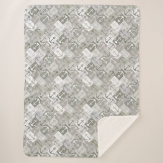 Cobertor Sherpa anchor herringbone mono