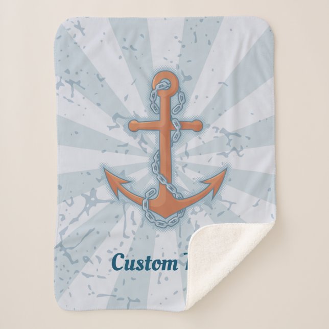 Cobertor Sherpa Âncora com corrente (Frente)