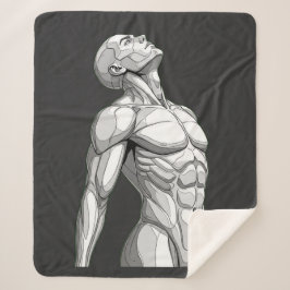 Cobertor Sherpa Android Anatomy: Futuristic Cyborg Sherpa Blanket