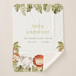 Cobertor Sherpa Animais de Safari Tropical Selvagens e Cute Bons