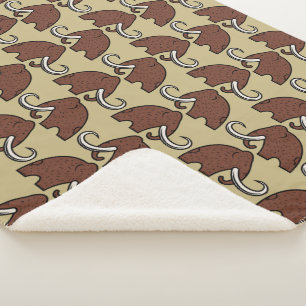 Cobertor Sherpa Animais Gigantes: Cartoon de Mamutes Extintos