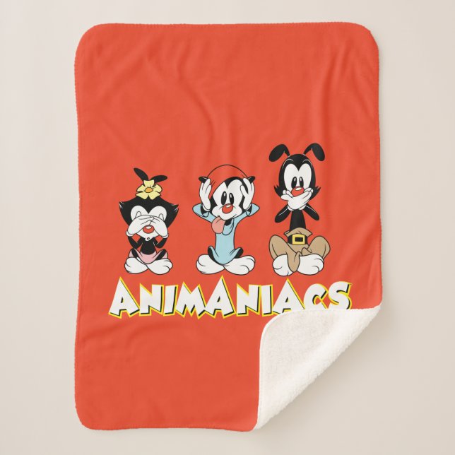 Cobertor Sherpa Animaniacs | Warner Siblings "No Mau" Graphic (Frente)