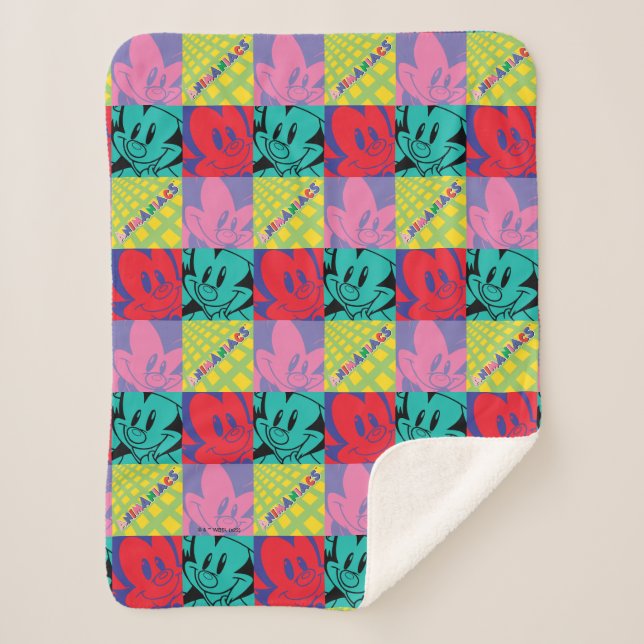 Cobertor Sherpa Animaniacs | Warner Siblings Pop Art Graphic (Frente)