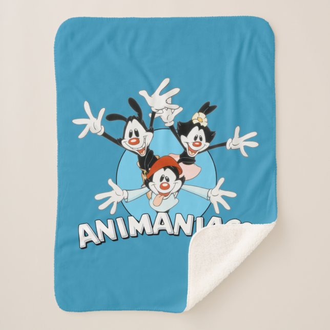 Cobertor Sherpa Animaniacs | Warner Siblings Wide Arms Graphic (Frente)