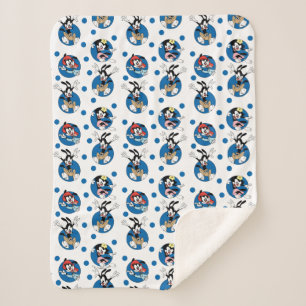 Cobertor Sherpa Animaniacs   Yakko, Wakko, & Dot Circle Pattern