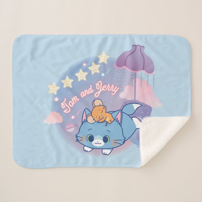 Cobertor Sherpa Anime as noites de Tom e Jerry Dreamy (Frente (Horizontal))