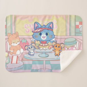 Cobertor Sherpa Anime Tom, Jerry e Tuffy Dessert Parlor