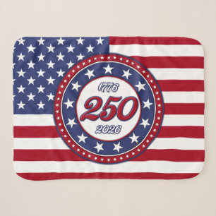 Cobertor Sherpa Aniversário de 250 anos da América com bandeira do