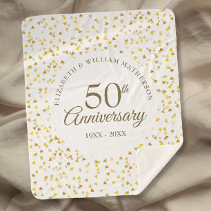 Cobertor Sherpa Aniversário de 50 anos de Casamento Confetes de Co