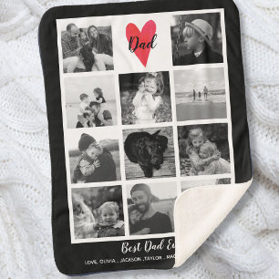 Cobertor Sherpa Aniversário do Dia de os pais de Colagem de Fotos