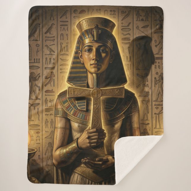 Cobertor Sherpa Ankh Symbol Meaning – Key of Life (Frente)