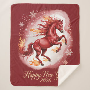 Cobertor Sherpa Ano Novo Chinês do Cavalo 2026