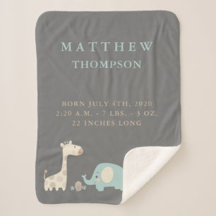 Cobertor Sherpa Anúncio de Nascimento de Animais Safari Selvagens