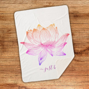 Cobertor Sherpa Apenas Respire Arte de Linha Flor de Lótus Arco-ír