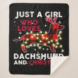 Cobertor Sherpa Apenas Uma Menina Que Ama Dachshund E O Natal