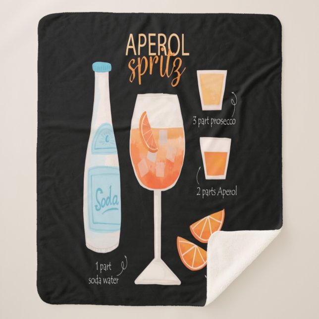 Cobertor Sherpa Aperol Spritz Cocktail (Frente)