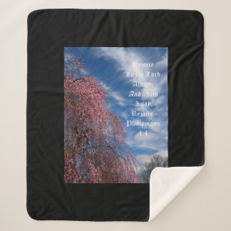 Cobertor Sherpa April Sky with Philippians 4:4