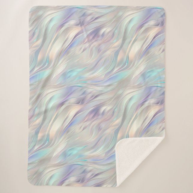 Cobertor Sherpa Aqua Blue Pearple Pearl Natal Branco (Frente)