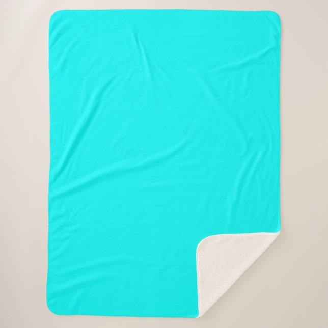 Cobertor Sherpa Aqua (cor sólida) (Frente)